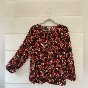 Croft & Barrow - Floral Long Sleeved Blouse (L)